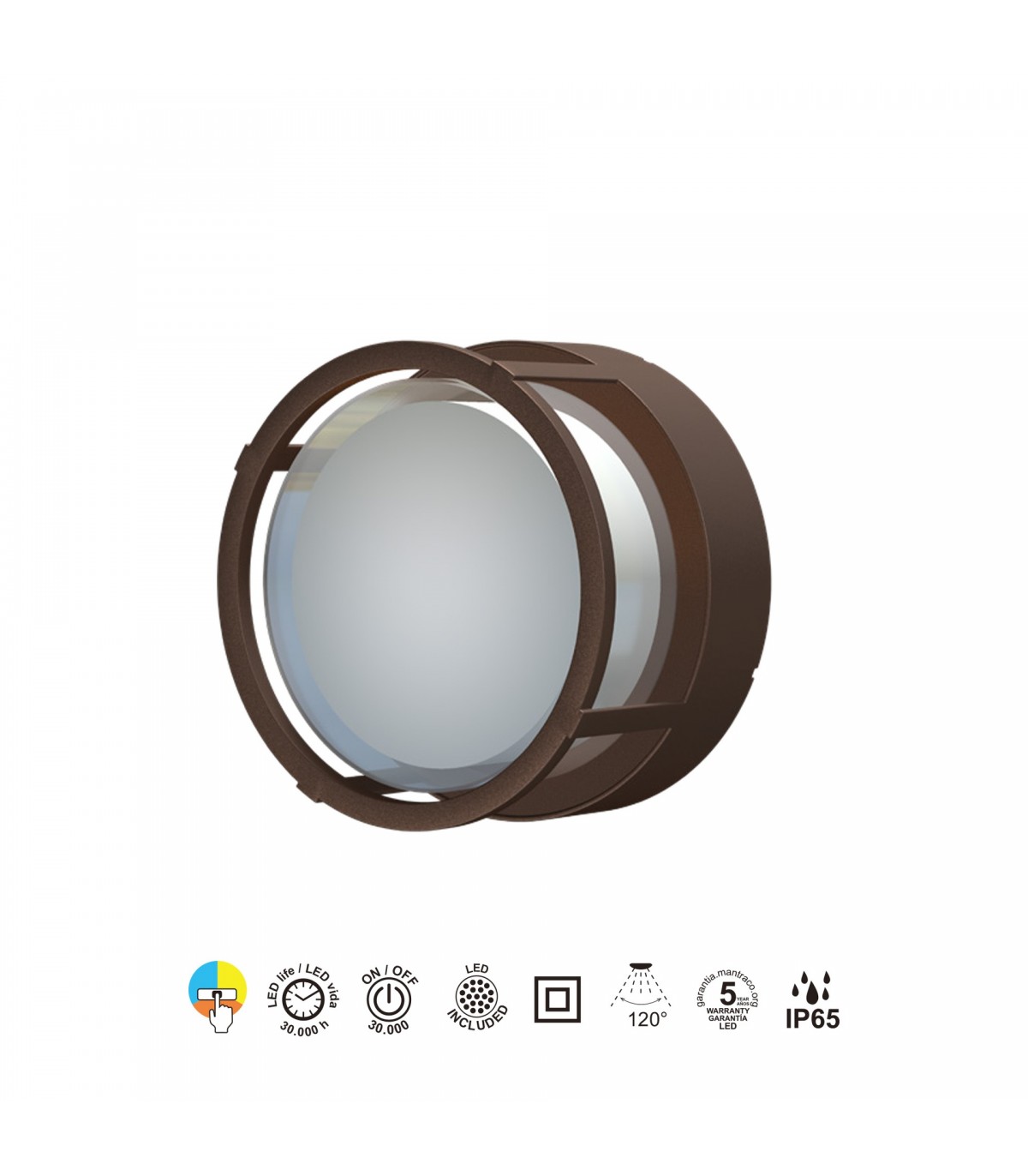 Aplique de Pared o Techo CREEK RD Corten 15W 1200Lm IP65 CCT