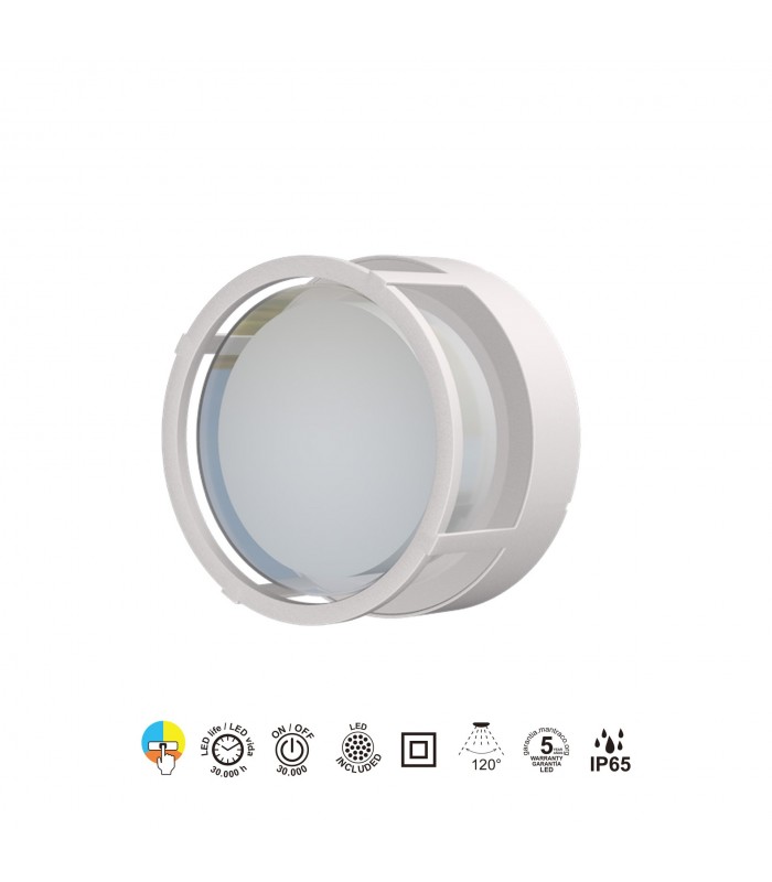 Aplique de Pared o Techo CREEK RD Blanco 15W 1200Lm IP65 CCT