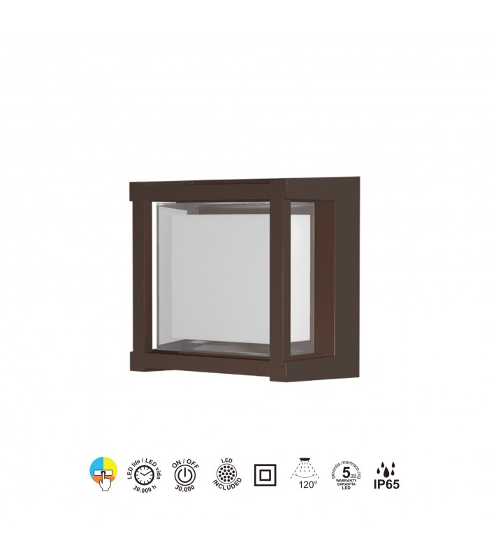 Aplique de Pared o Techo CREEK SQ Corten 15W 1200Lm IP65 CCT