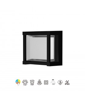Aplique de Pared o Techo CREEK SQ Negro 15W 1200Lm IP65 CCT