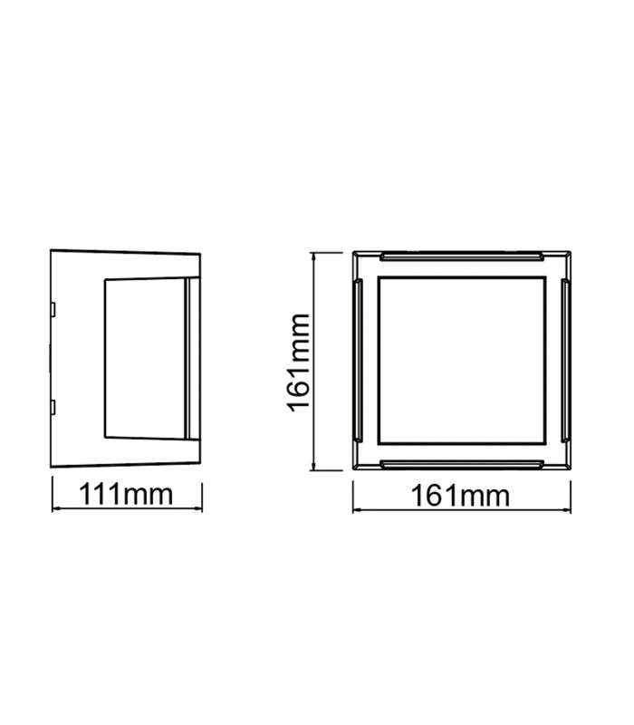 Aplique de Pared o Techo CREEK SQ Negro 15W 1200Lm IP65 CCT