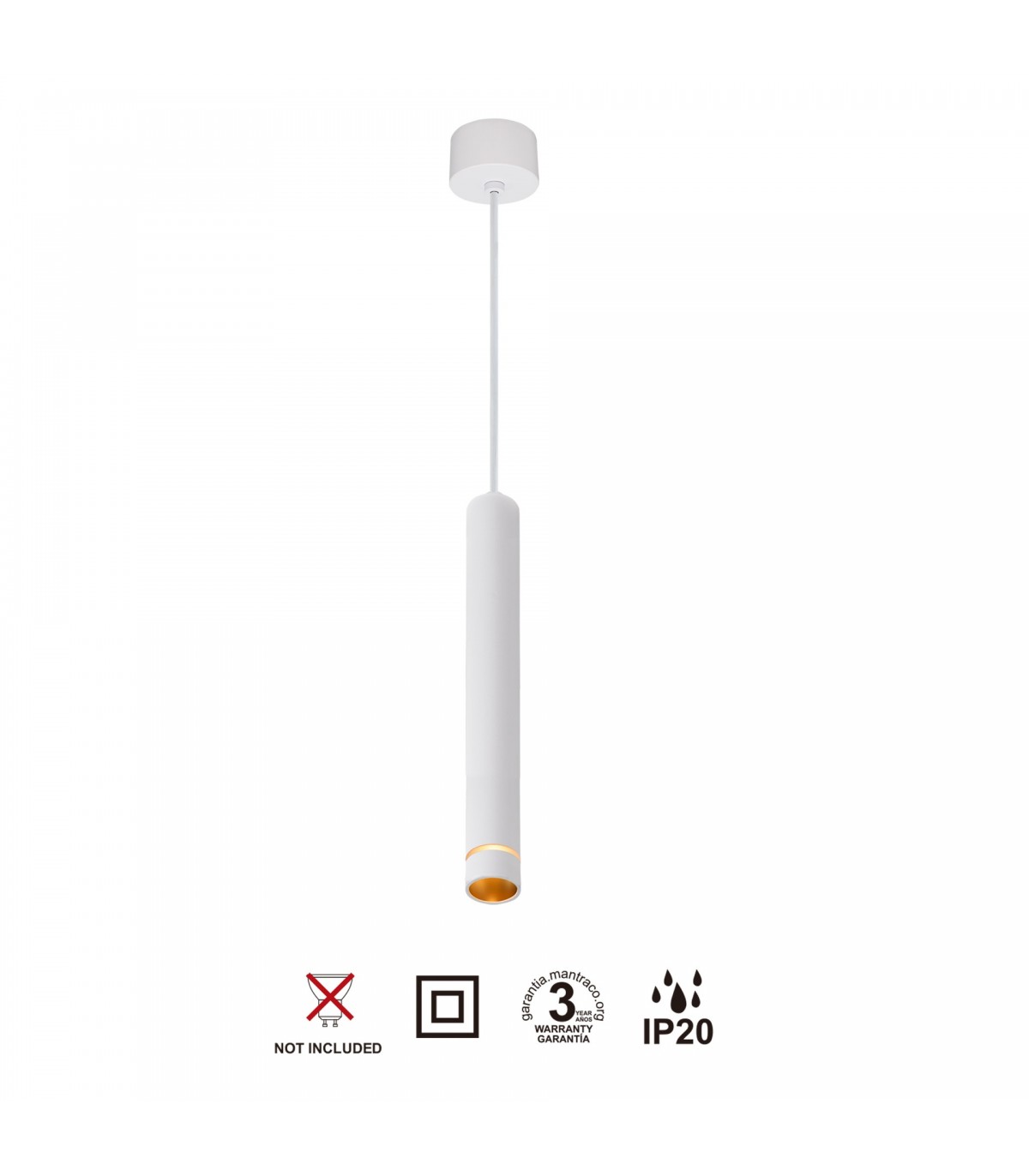 Colgante SPLIT 1xGU10-MINI Blanco Regulable Altura