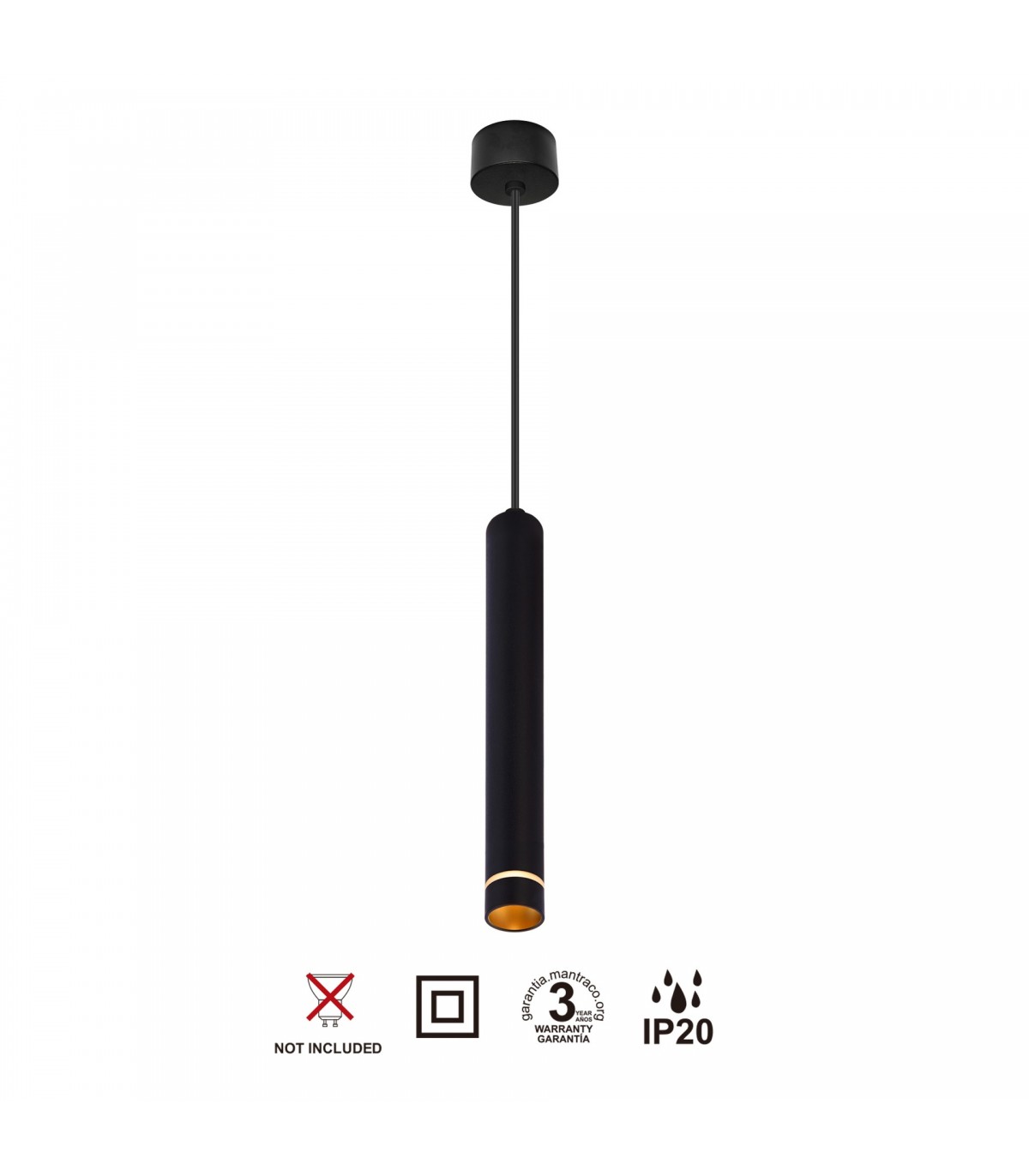 Colgante SPLIT 1xGU10-MINI Negro Regulable Altura