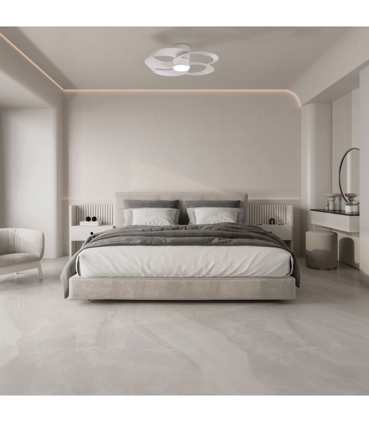 Ventilador ROSE BLANCO DC 24W 3200Lm 4 Aspas CCT