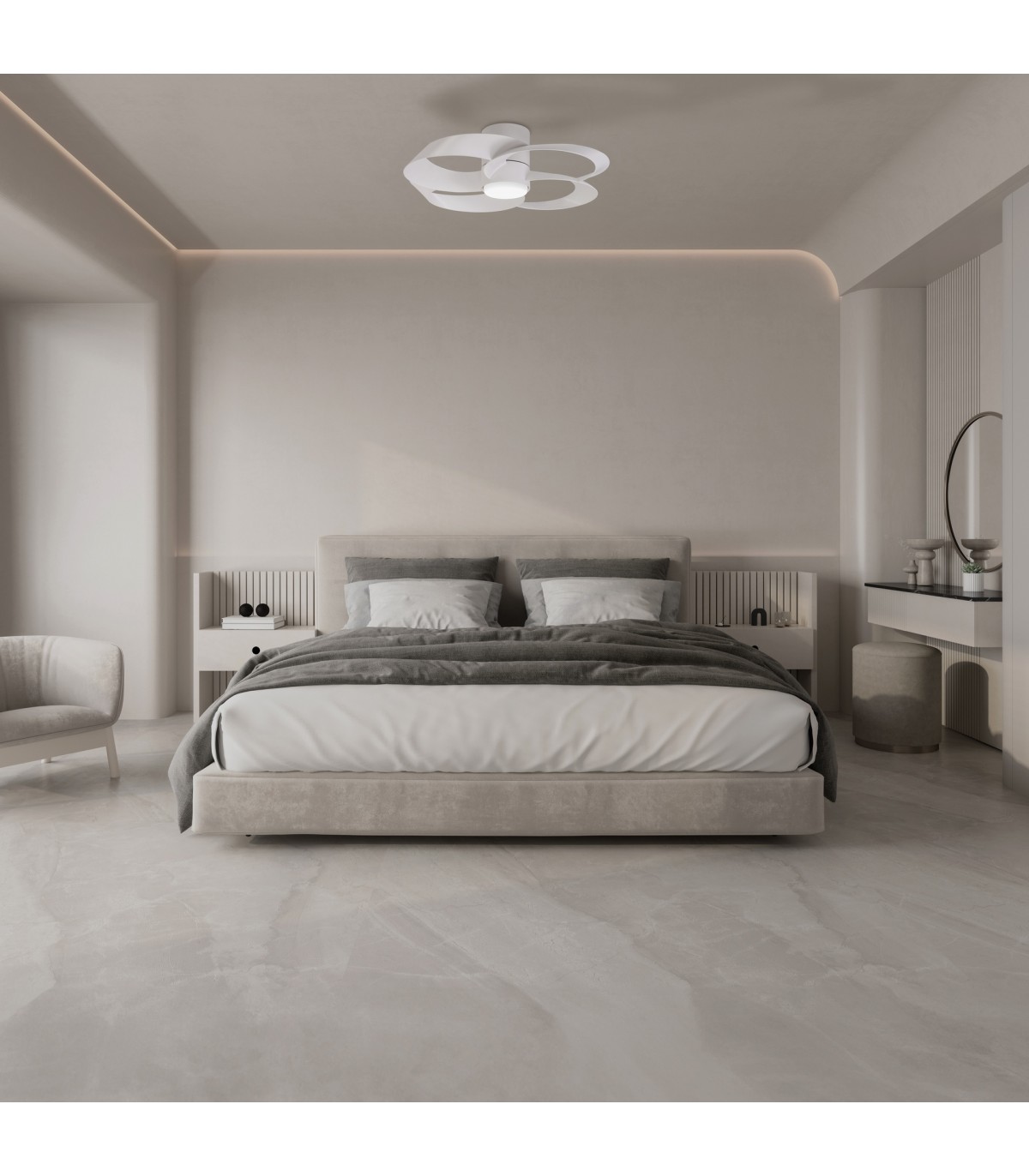 Ventilador ROSE BLANCO DC 24W 3200Lm 4 Aspas CCT