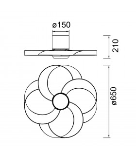 Ventilador ROSE BLANCO DC 24W 3200Lm 4 Aspas CCT