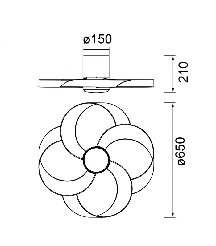 Ventilador ROSE BLANCO DC 24W 3200Lm 4 Aspas CCT