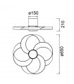 Ventilador ROSE BLANCO DC 24W 3200Lm 4 Aspas CCT
