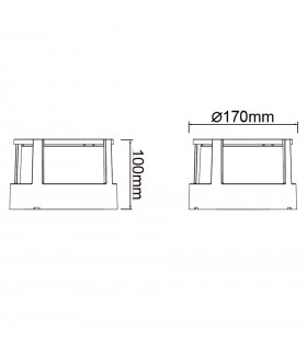 Aplique de Pared o Techo CREEK RD Negro 15W 1200Lm IP65 CCT