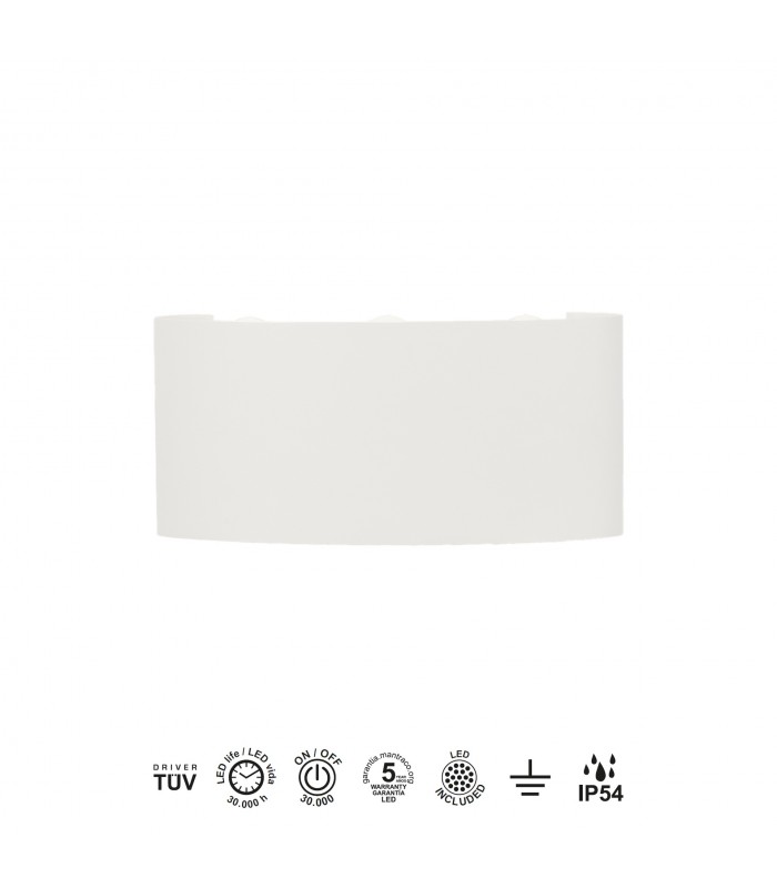 Aplique LED Exterior ARCS 6W 450Lm IP54 Blanco