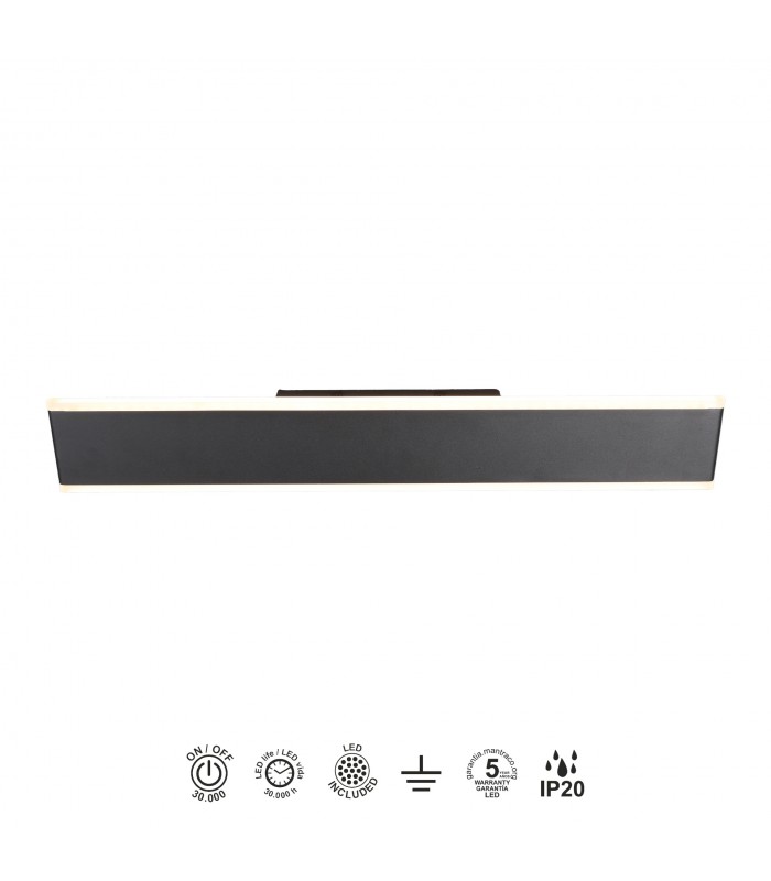 Aplique Pared Led NELSON 24W 1950Lm Negro CCT