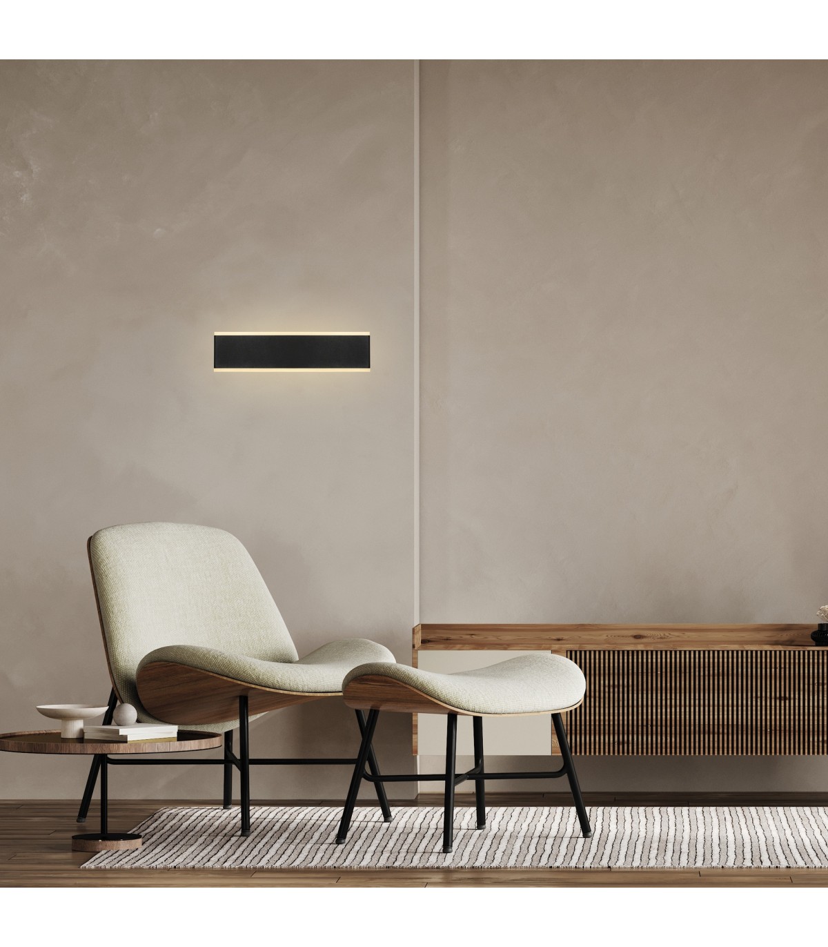 Aplique Pared Led NELSON 16W 1300Lm Negro CCT