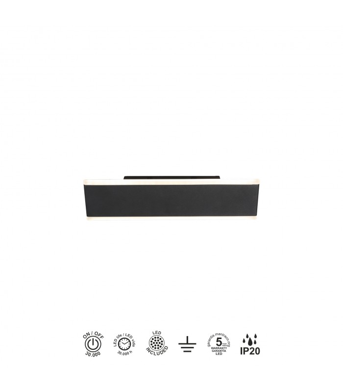 Aplique Pared Led NELSON 16W 1300Lm Negro CCT