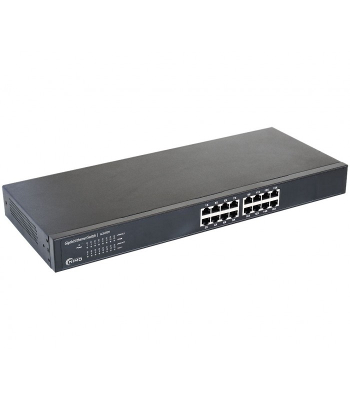 Switch 16 Puertos RJ45 Plug and Play 100 / 1000 Mbps Nimo
