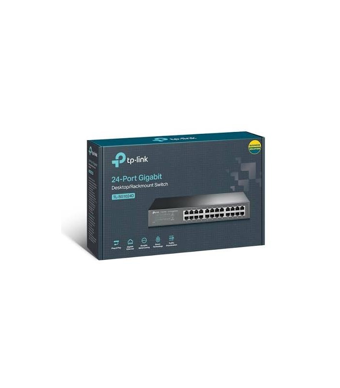Switch 24 Puertos RJ45 Plug and Play 100 / 1000 Mbps TP-LINK