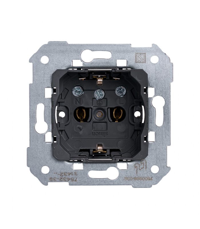 Base schuko 16 A 250V con sistema de embornamiento a tornillo Simon 75