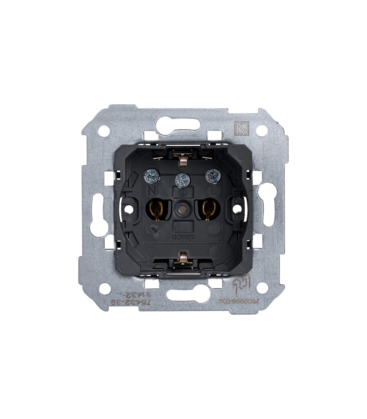 Base schuko 16 A 250V con sistema de embornamiento a tornillo Simon 75
