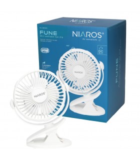 Mini ventilador USB tipo clip Fune 3W Blanco