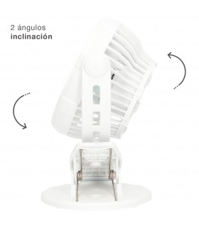 Mini ventilador USB tipo clip Fune 3W Blanco