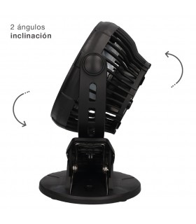 Mini ventilador USB tipo clip Fune 3W Negro