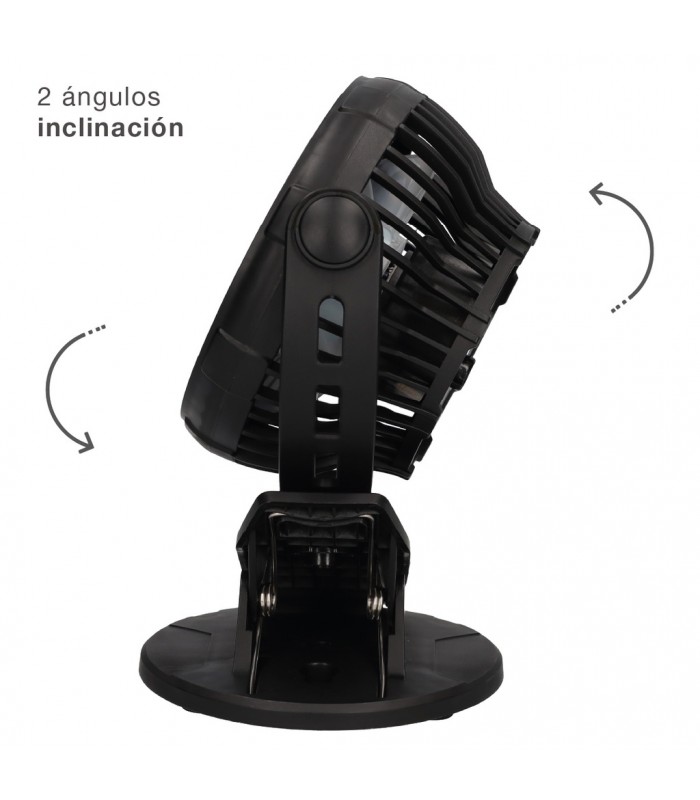 Mini ventilador USB tipo clip Fune 3W Negro