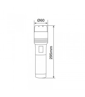 Linterna LED de mano recargable USB o 9xAA 150W 15000lm IPX4