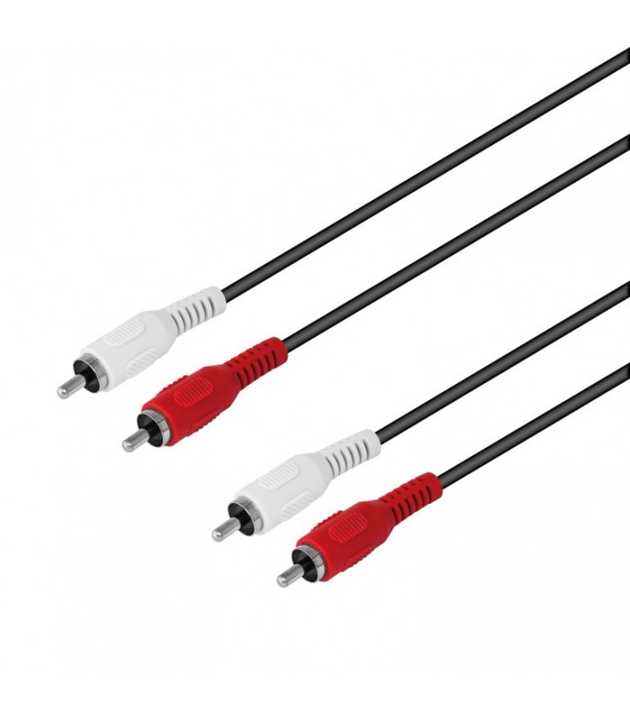 Conexión 2 RCA macho a 2 RCA macho 2.5 Metros