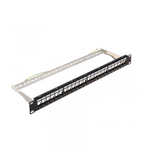 Panel Rack 19" Patch panel 24 puertos Keystone Negro DELTA