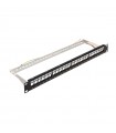 Panel Rack 19" Patch panel 24 puertos Keystone Negro DELTA