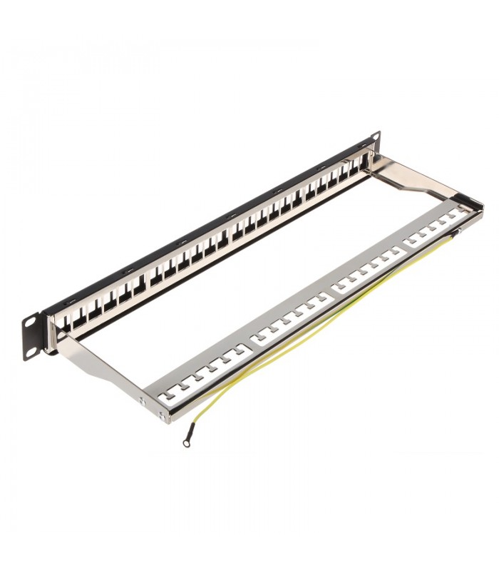 Panel Rack 19" Patch panel 24 puertos Keystone Negro DELTA