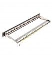 Panel Rack 19" Patch panel 24 puertos Keystone Negro DELTA