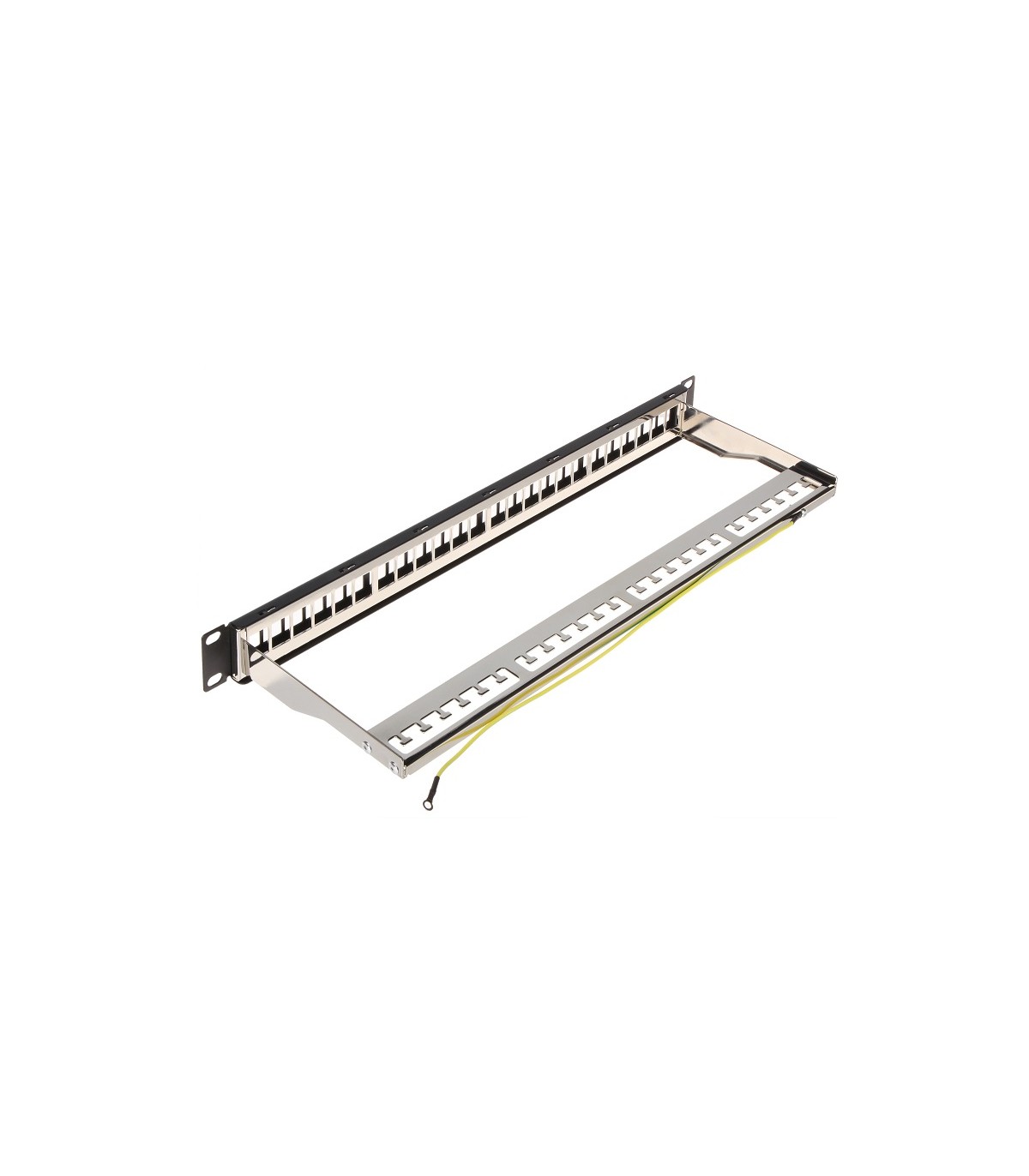 Panel Rack 19" Patch panel 24 puertos Keystone Negro DELTA