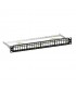 Panel Rack 19" Patch panel 24 puertos Keystone Negro NIMO