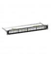 Panel Rack 19" Patch panel 24 puertos Keystone Negro NIMO