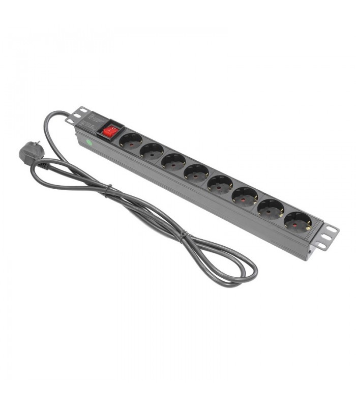 Regleta de alimentación Schuko 8 salidas para Rack 19" DELTA