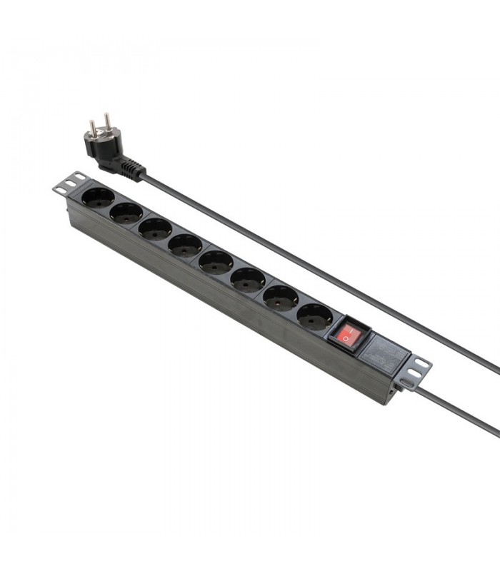 Regleta de alimentación Schuko 8 salidas para Rack 19" DELTA