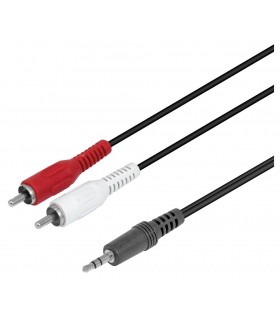 Conexión audio-estéreo JACK Macho 3.5mm a 2RCA Macho 5M