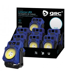 Linterna de trabajo Led COB 15W 1500Lm IPX4 Recargable USB C