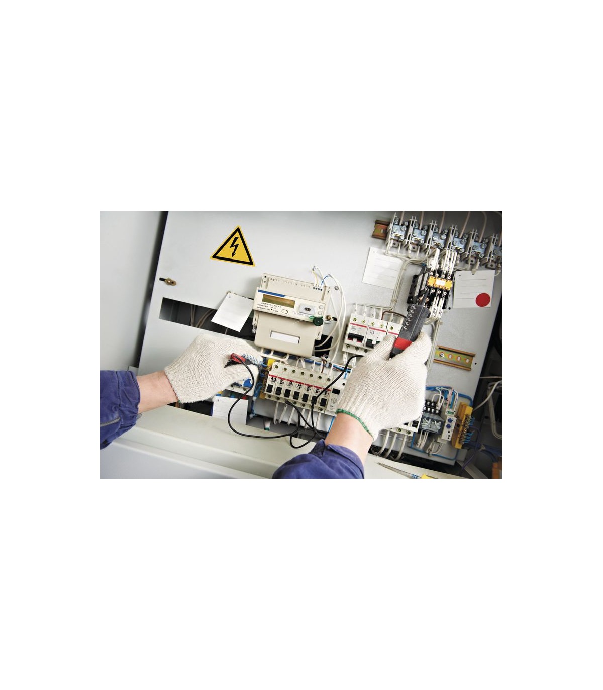 Señal riesgo eléctrico plástico adhesivo 105mm