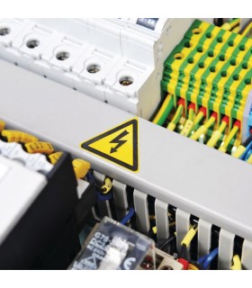 Señal riesgo eléctrico plástico adhesivo 105mm