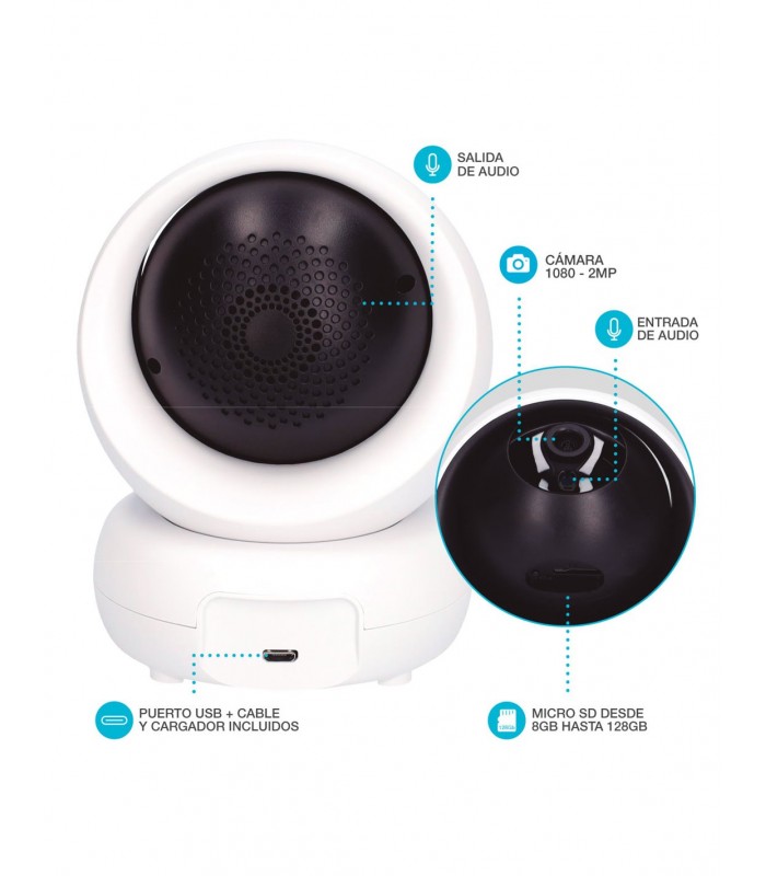 Cámara inteligente Calunda vía wifi 1080P-2MP