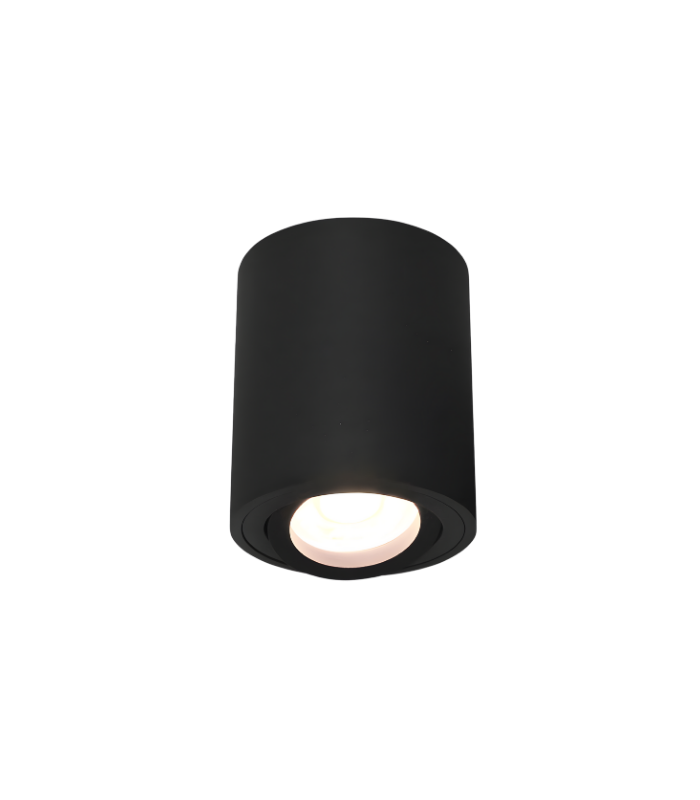 Aplique Basculante Superficie Redondo Negro GU10
