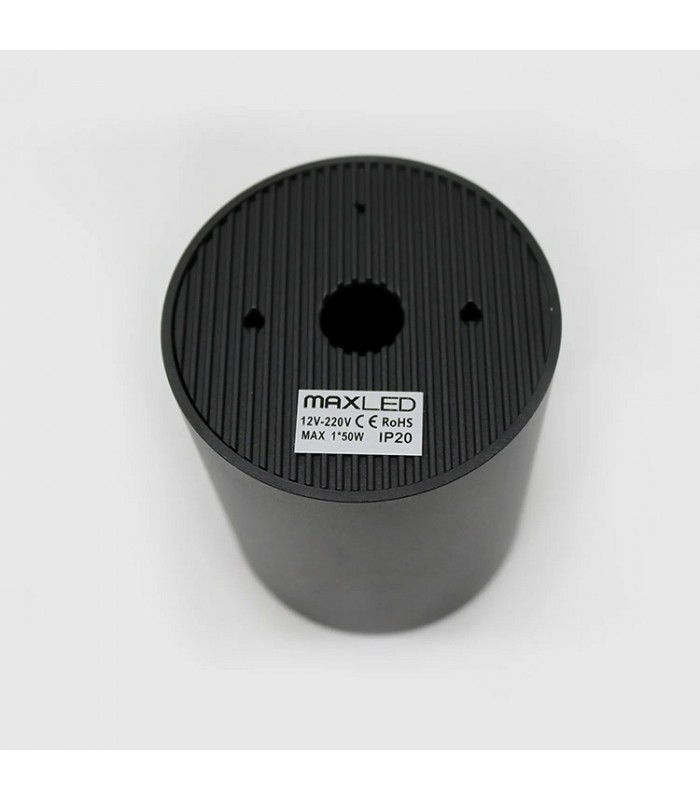 Aplique Basculante Superficie Redondo Negro GU10