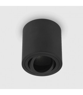 Aplique Basculante Superficie Redondo Negro GU10
