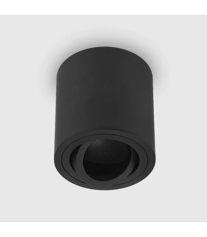Aplique Basculante Superficie Redondo Negro GU10