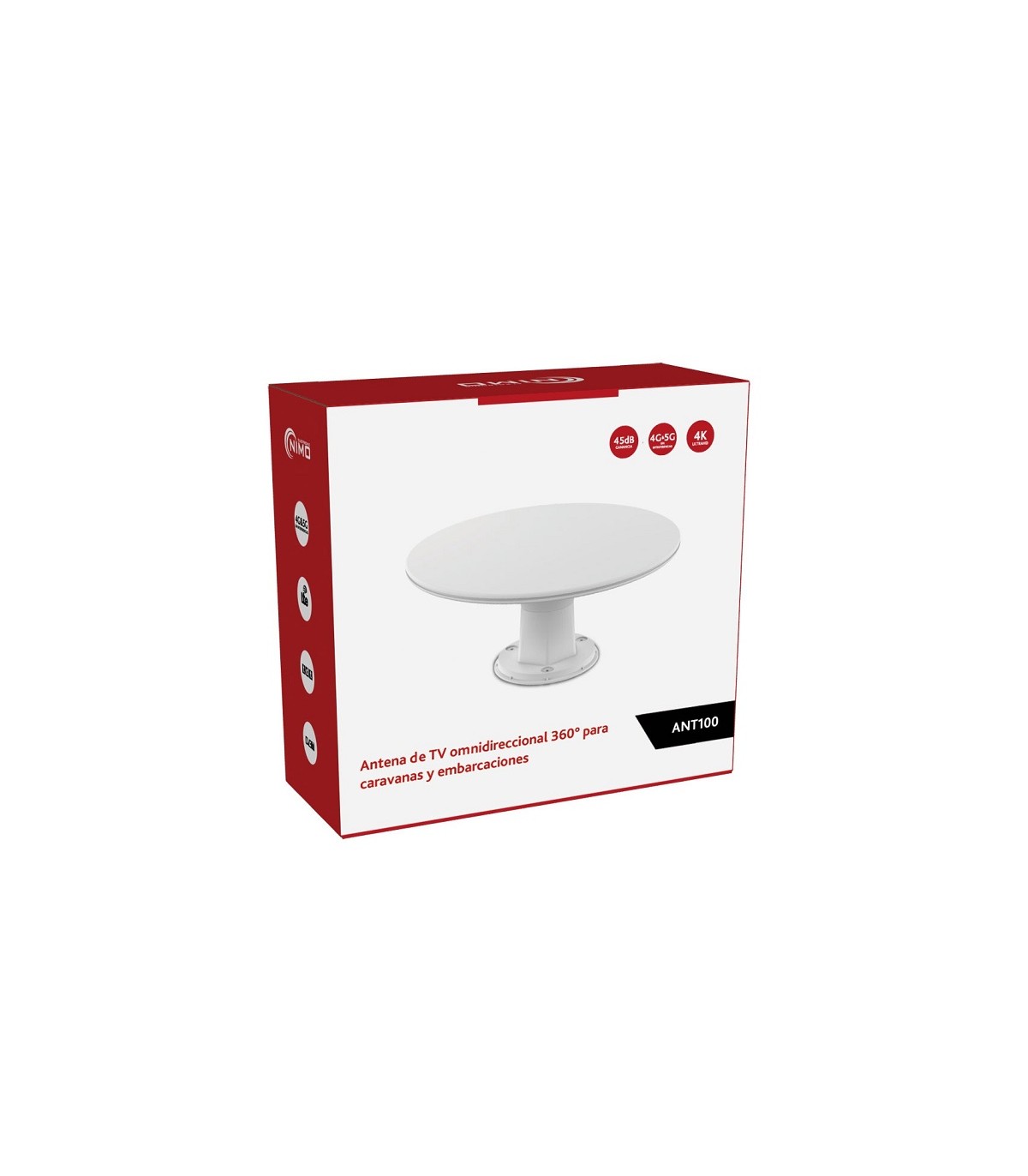 Antena TV amplificada para TDT, caravanas y embarcaciones Con Filtro 5G Lte