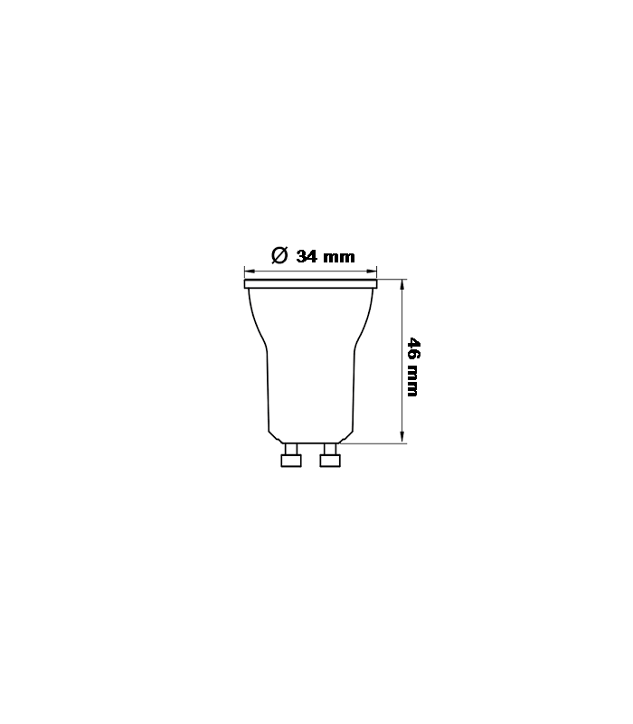 Dicroica GU10 LED 35mm 2W 150Lm 3000K IP20