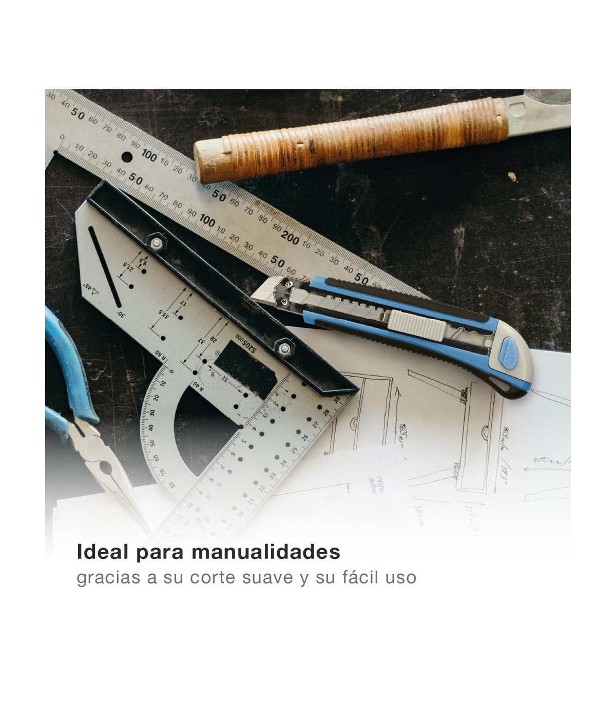 Cúter profesional autorecargable con 3 cuchillas