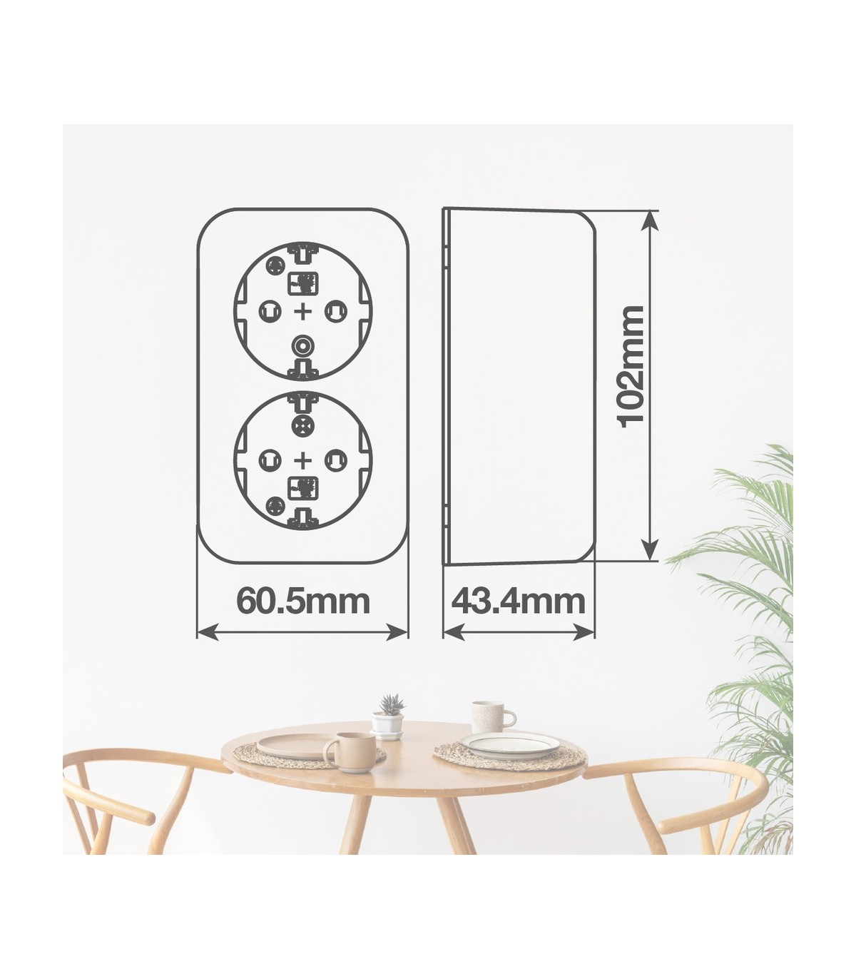 Base enchufe sucko superficie Delta 2P+TT 16A 250V
