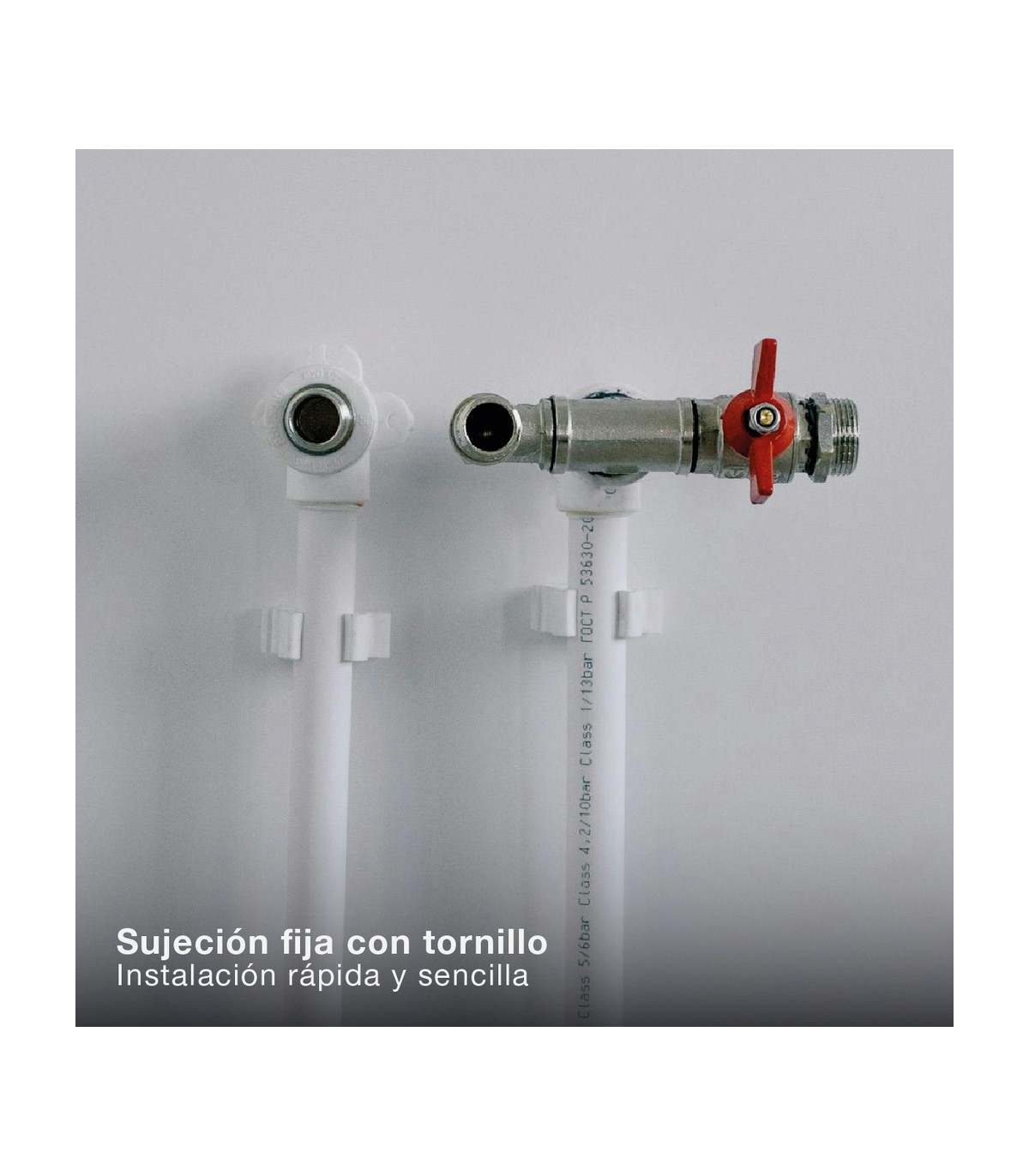 Fijadores de tubo Ø16mm con taco 100 Unidades